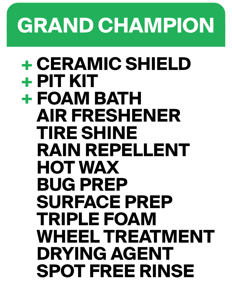 Grand Champion package inclusions