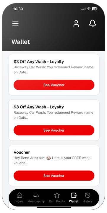 Digital Wallet app screen